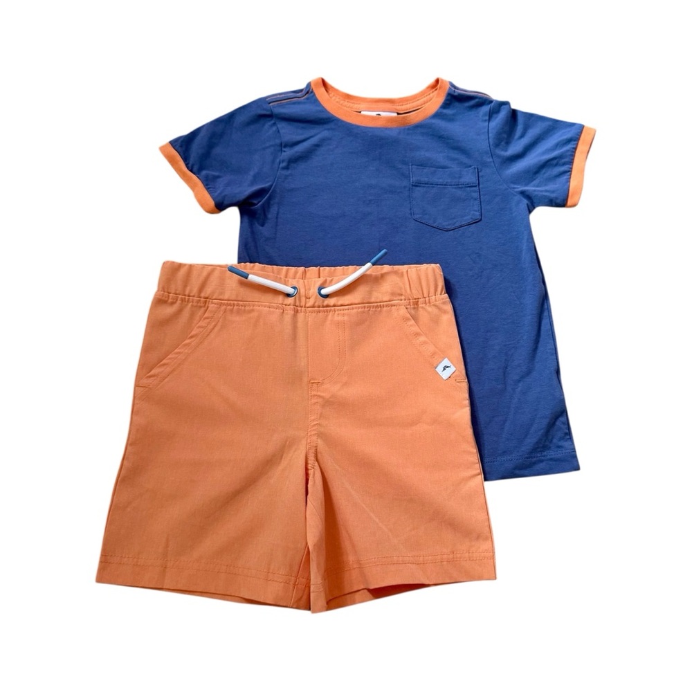 Tommy Bahama Navy Blue and Orange Kids Matching Set